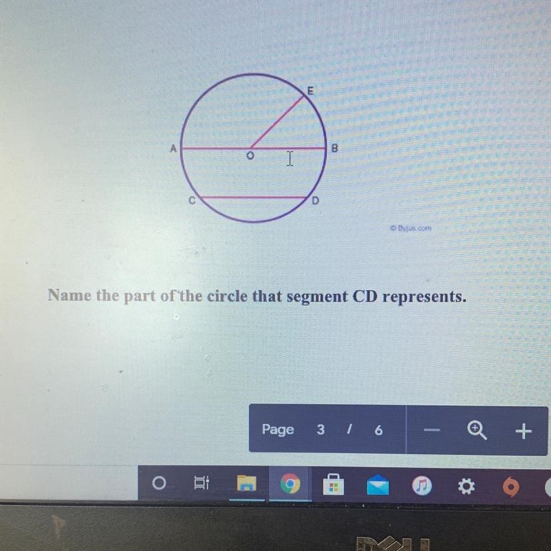 7) Given: Name the part of the circle that segment CD represents.-example-1