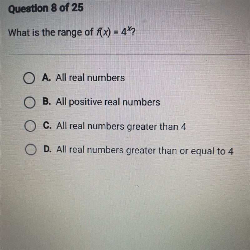 What is the range of f(x)=4^x-example-1