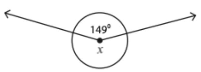 Find missing angles x = degrees-example-1