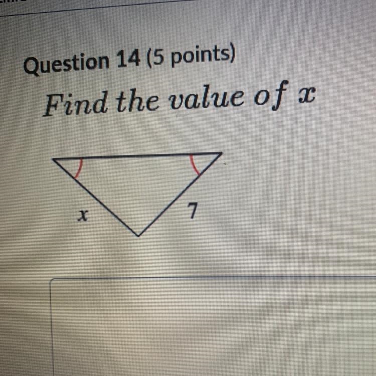 Find the value of x of the triangle-example-1