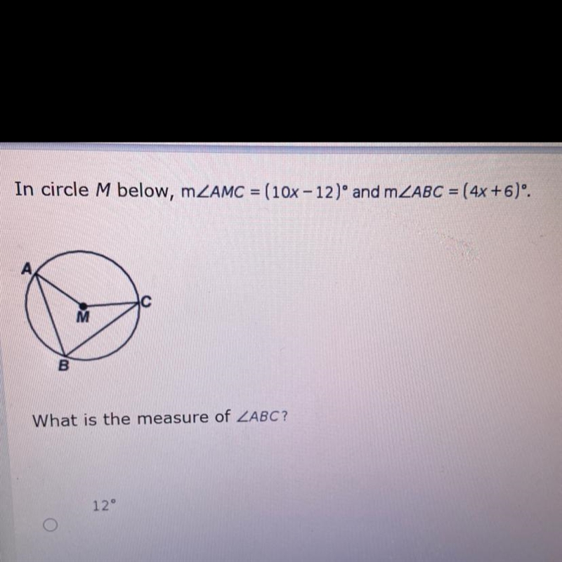 In circle M below, m-example-1