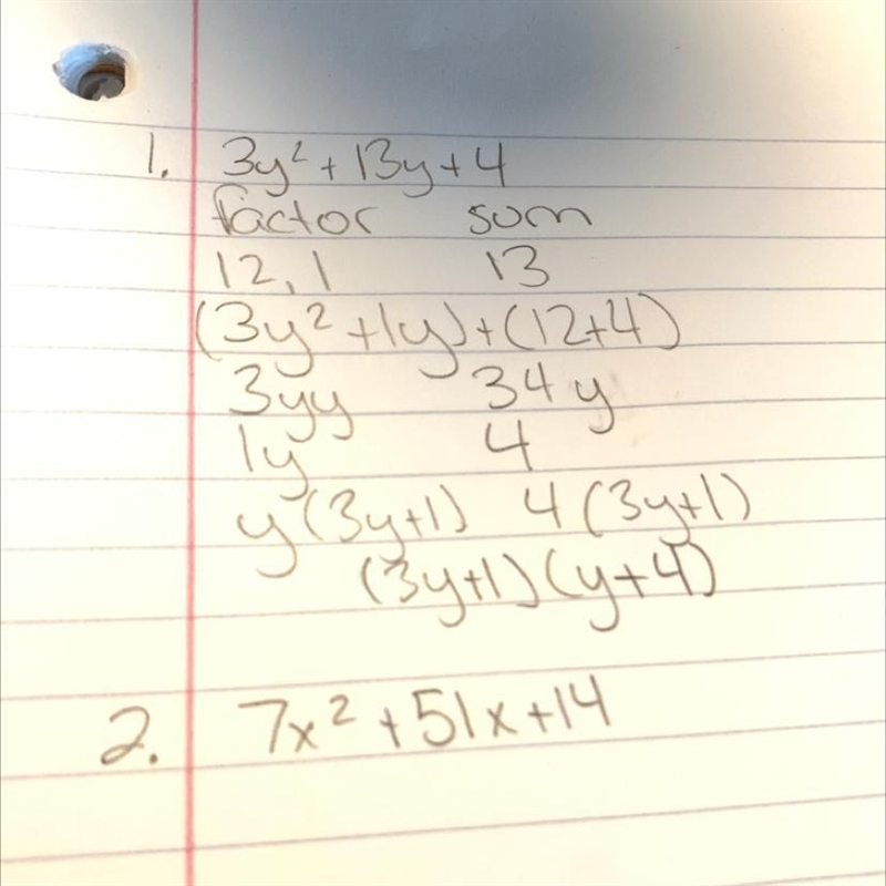 ALGEBRA II! i need help with #2 with the same steps i took on #1-example-1