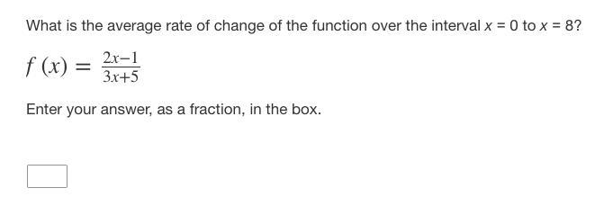 What is the average rate of change of the function over the interval x = 0 to x = 8? f-example-1