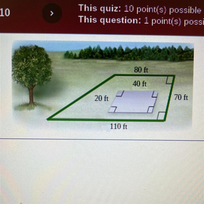 Find how many square feet of grass are in the plot shown on the right.-example-1