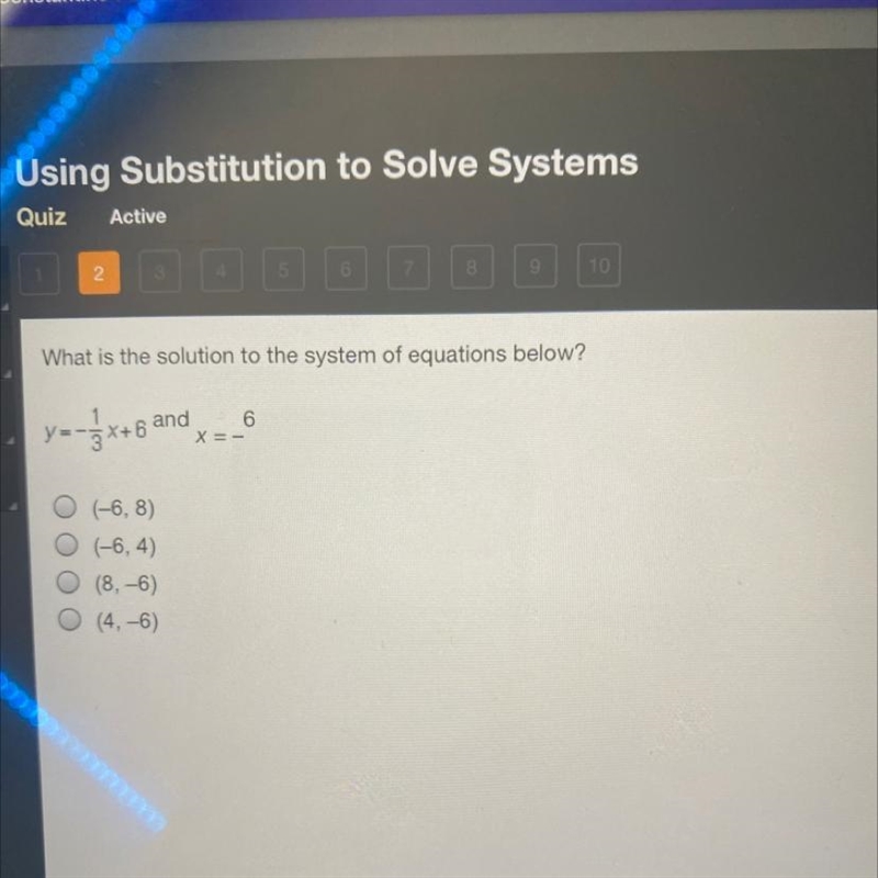 What is the solution to the system of equations below?-example-1