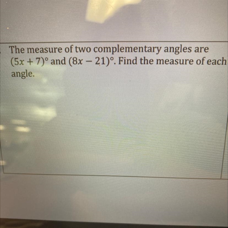 Find each angle. Separate your awnser with a comma. For an example 18, 72-example-1