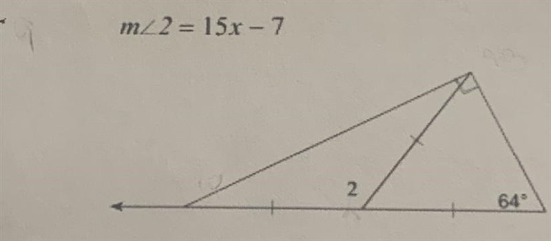 Find x in the triangle, work it out .-example-1