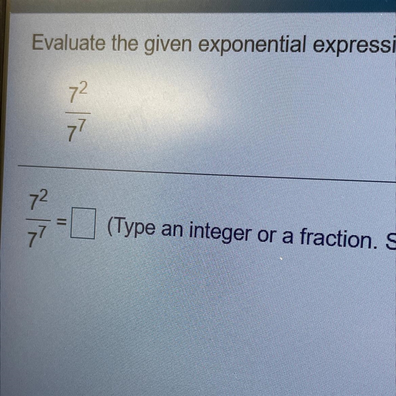 3) Evaluate the given exponential expression (type an integer or a fraction. Simplify-example-1