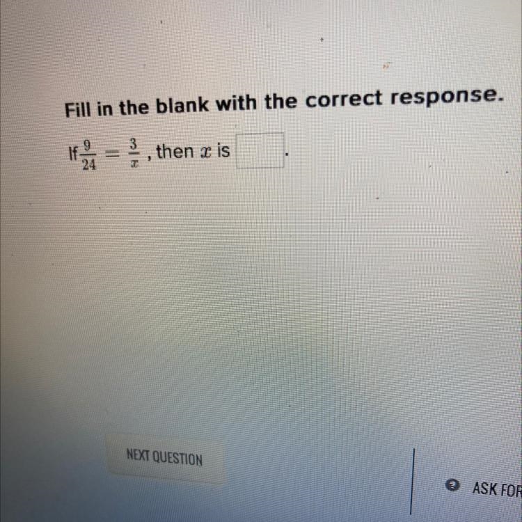 Fill in the blank with the correct response. 3 of a = then I 5 24-example-1