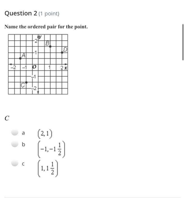 Name the ordered pair for the point-example-1