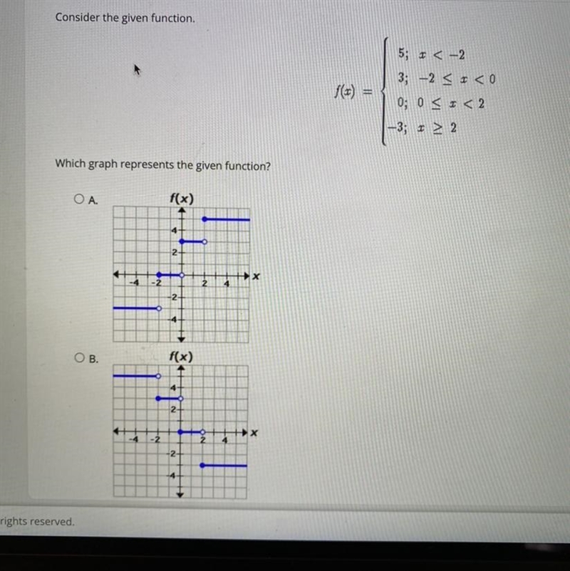 Need help ASAP. Consider the given functions. Which graph represents the given function-example-1