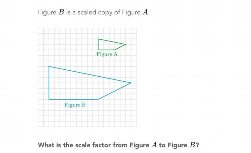 Figure B is a scaled copy of figure A. what is the scale factor from figure A to figure-example-1