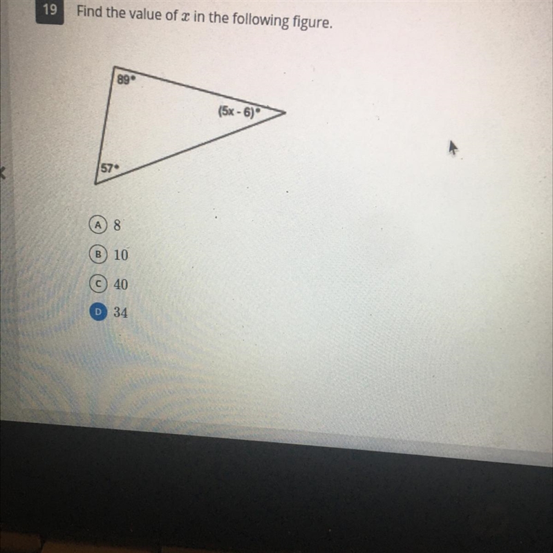 Find the value of x in the following figure-example-1