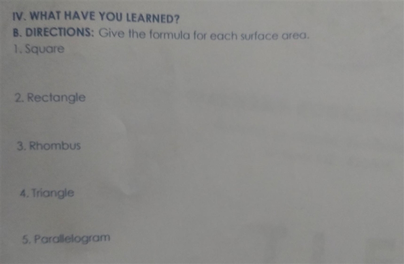 DIRECTIONS:give the formula for each surface area. pls answer thank you!! ​-example-1