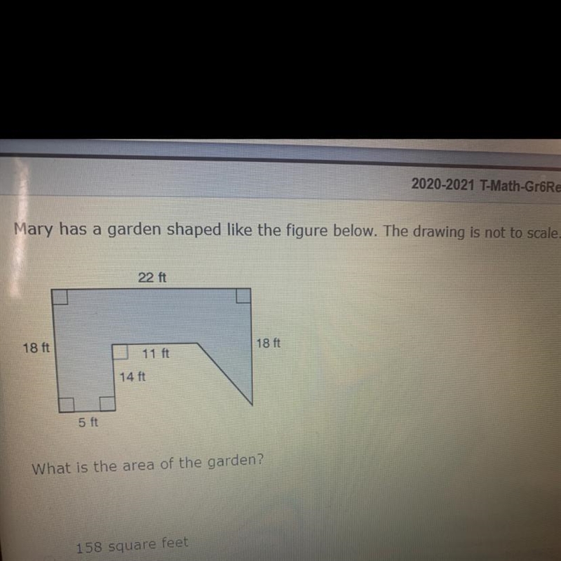 Mary has a garden shaped like the figure below. The drawing is not to scale. 22 ft-example-1