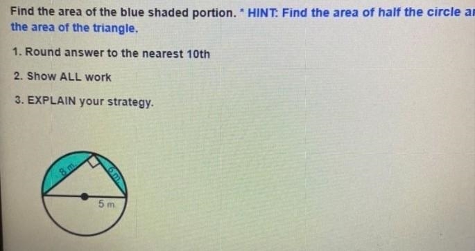 Find the area of the blue shaded portion.​-example-1