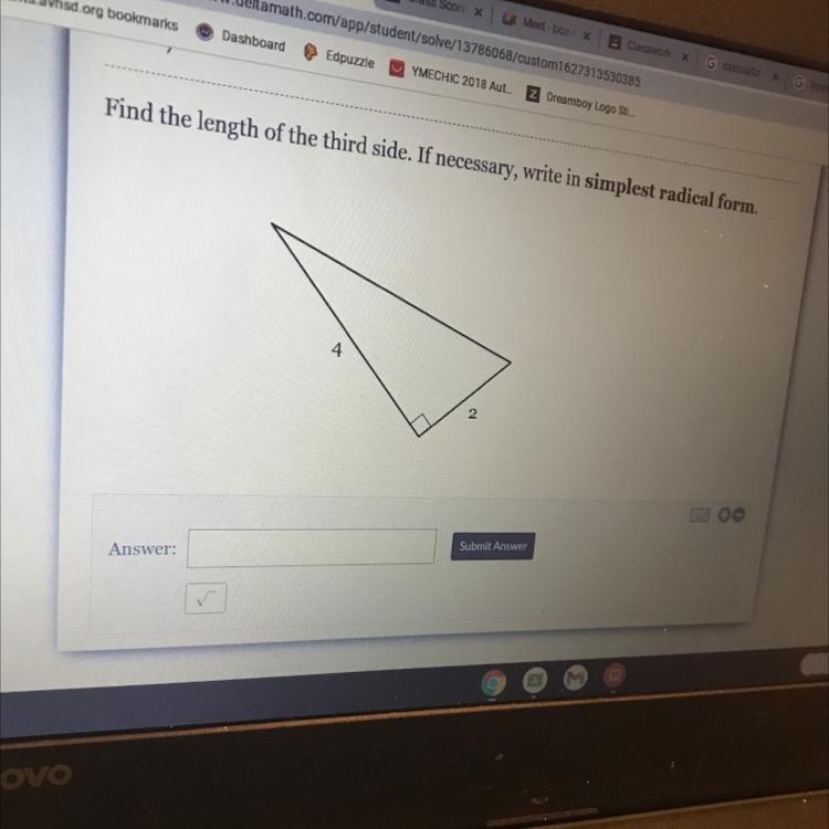 Find the length of the third side .-example-1