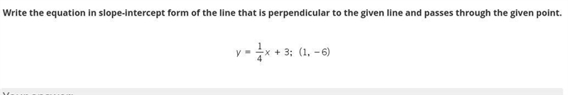 Write the equation in slope-intercept form of the line that is parallel to the given-example-1