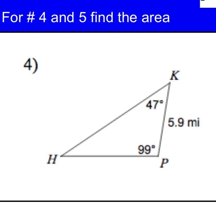 Find the area using sine rules.-example-1