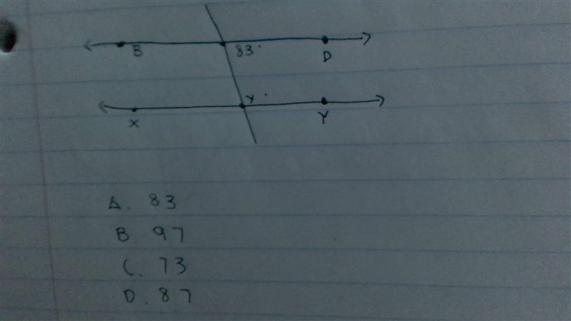 The picture is below HELPPPPPPPPPPP In the diagram below BD is parellel to XY what-example-1