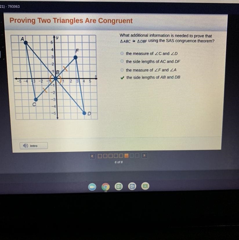 Proving Two Triangles Are Congruent: What additional is needed to prove that ABC = DBF-example-1