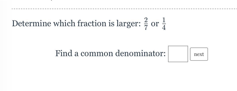 Determine which fraction is larger: 2/7 or 1/4-example-1