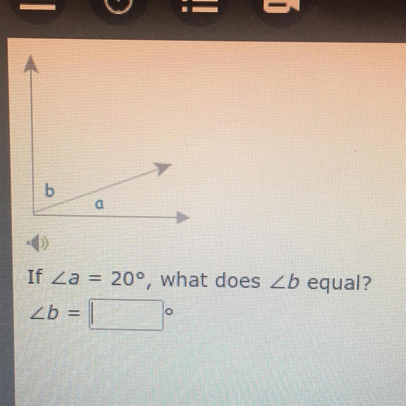 If Za 20°, what does Zb equal? 2b =-example-1