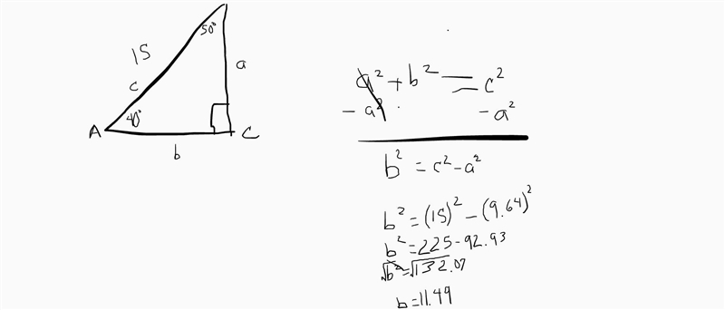 Solve the right triangle. Round your answers to the nearest tenth.-example-2