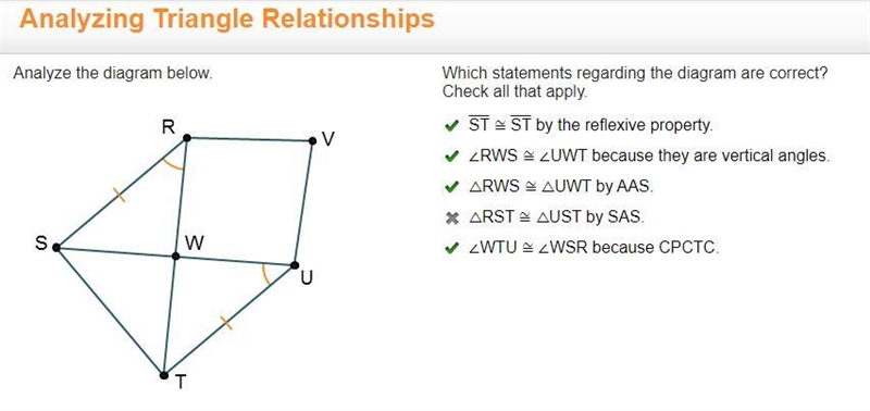 Analyze the diagram below. Which statements regarding the diagram are correct? Check-example-1