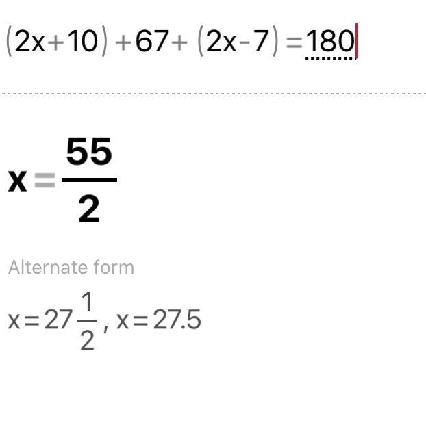 Find the value of x of this triangle-example-1