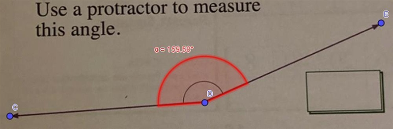 Can someone help me since I don’t have a protractor? Please measure this if you could-example-1