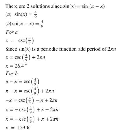 What is the measure of ∠X to the nearest degree if sinX=(4)/(9)?-example-1