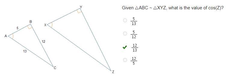 Triangles ABC and XYZ are shown. Angles ABC and XYZ are right angles. Angles BAC and-example-1