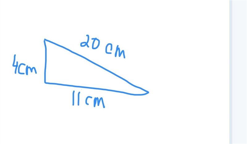 Do the sides 11 cm, 20 cm, and 4 cm make a triangle? *-example-1