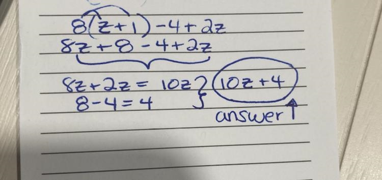 8(2+1) - 4+22 help with this plz-example-1