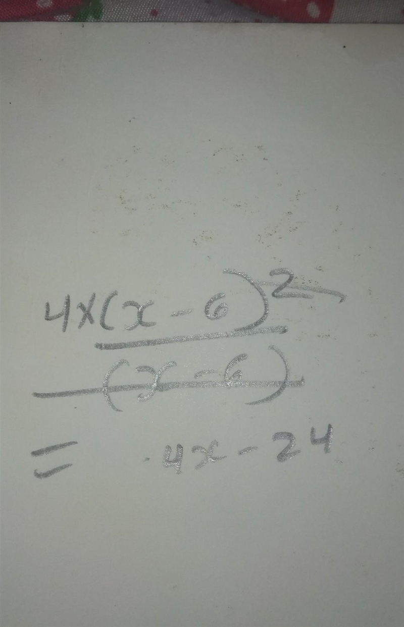 Simplify 4( x - 6) ^2 / ( x - 6)​-example-1