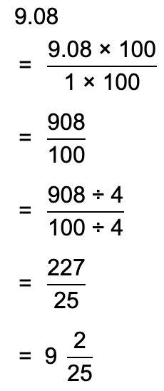 Express 9.08 as a fraction in its simplest form-example-1