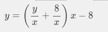 Write the equation it has y-intercept -8 and x-intercept 2-example-1