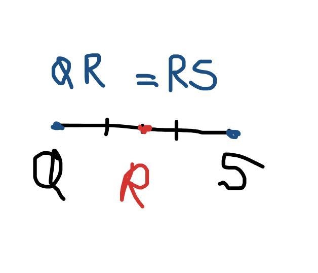 If R is the midpoint of QS, QR = 6x – 51 and RS = 2x – 7, find QS.-example-1