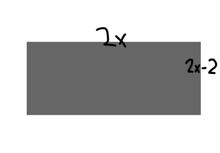 the length of 2x metres and it's width is 2 metres shorter than its length. what is-example-1