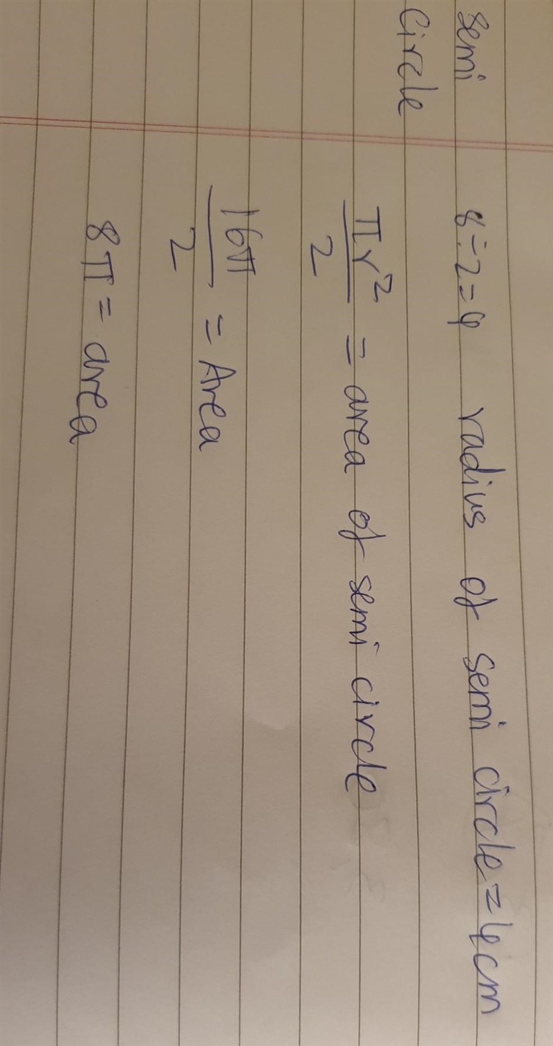 A shaded semicircle is inside a circle as shown.-example-1