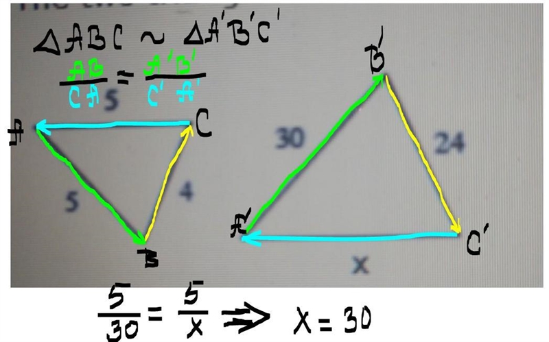 The two triangles are similar what is the length of the missing side show your work-example-1