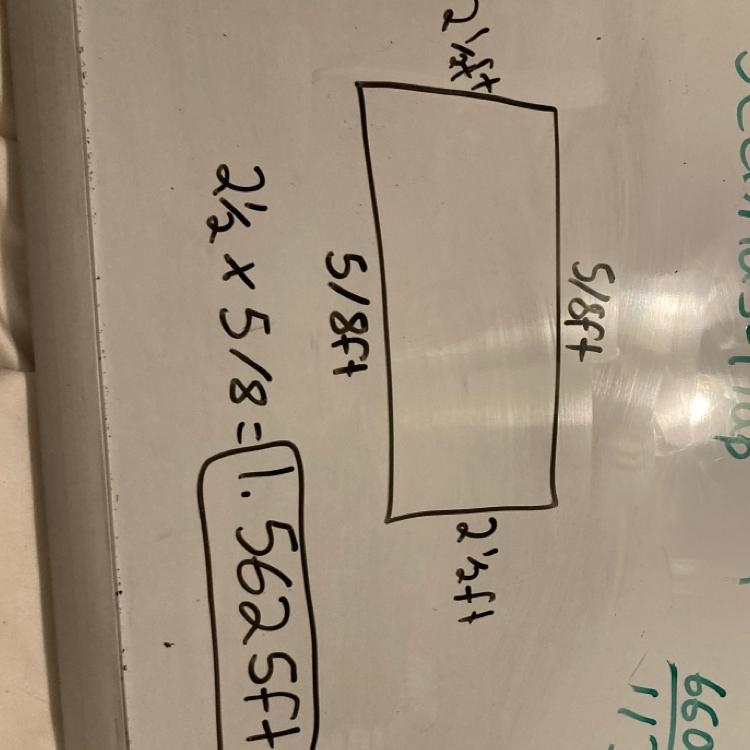 The length of a rectangle measures 5/8 of a foot. The width of the rectangle measures-example-1