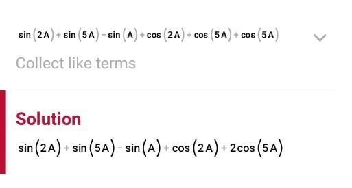 Sin2A + sin5A - sinA÷cos2A + cos5A + COSA=Tan2A​-example-1