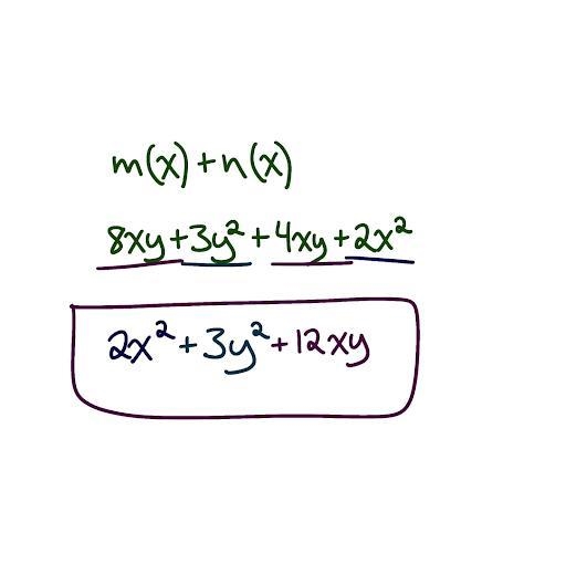 Write the sum in standard form E) m(x) + n(x)-example-1