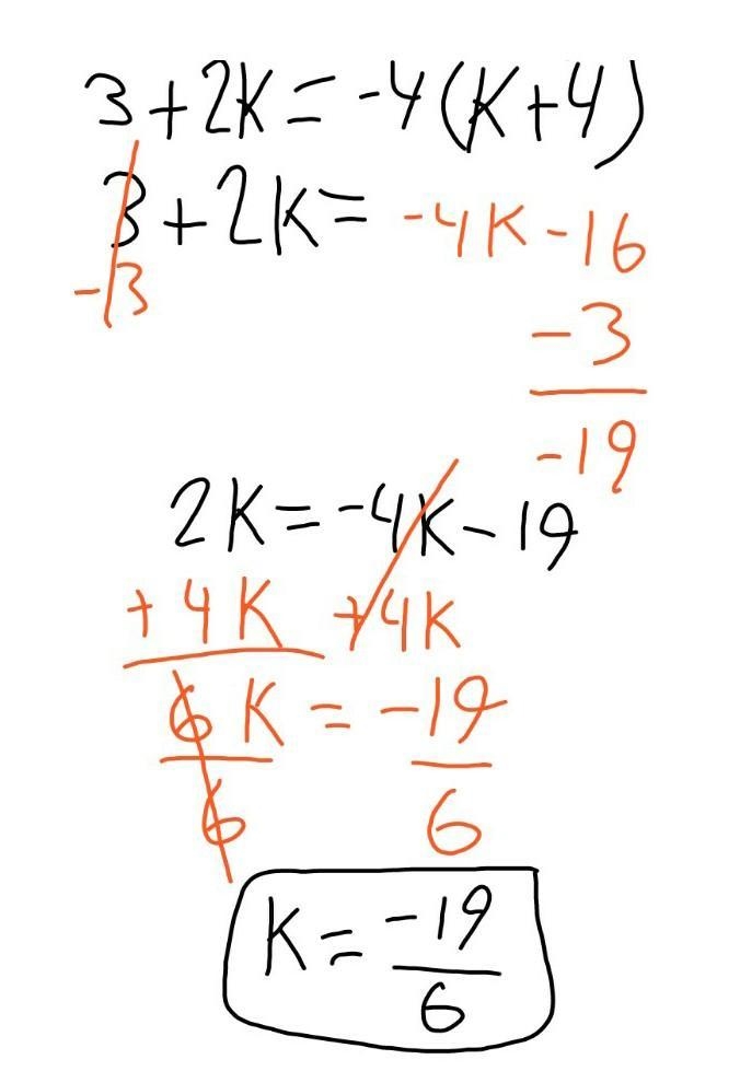 3+2k= -4(k+4) i need help-example-1