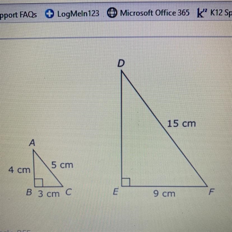 Triangle ABC is similar to DEF. Which proportion can be used to find the length of-example-1