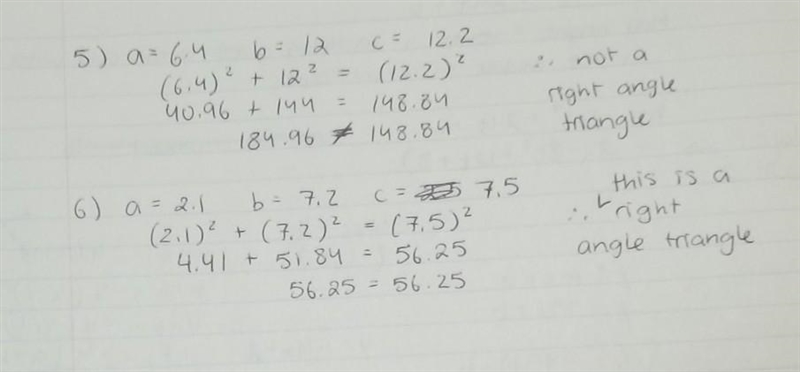 Helpp do these form a right triangle and please explain-example-2