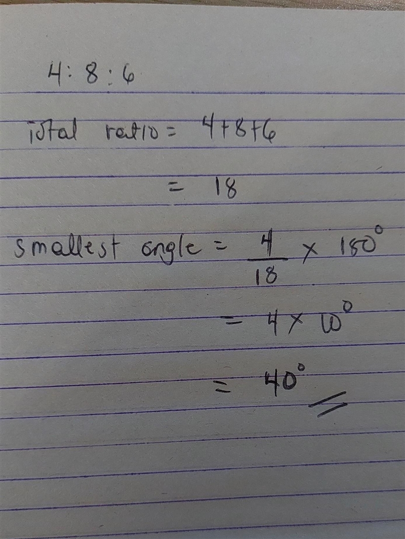 A triangular playground has angles with measures in the ratio 4:8:6. What is the measure-example-1