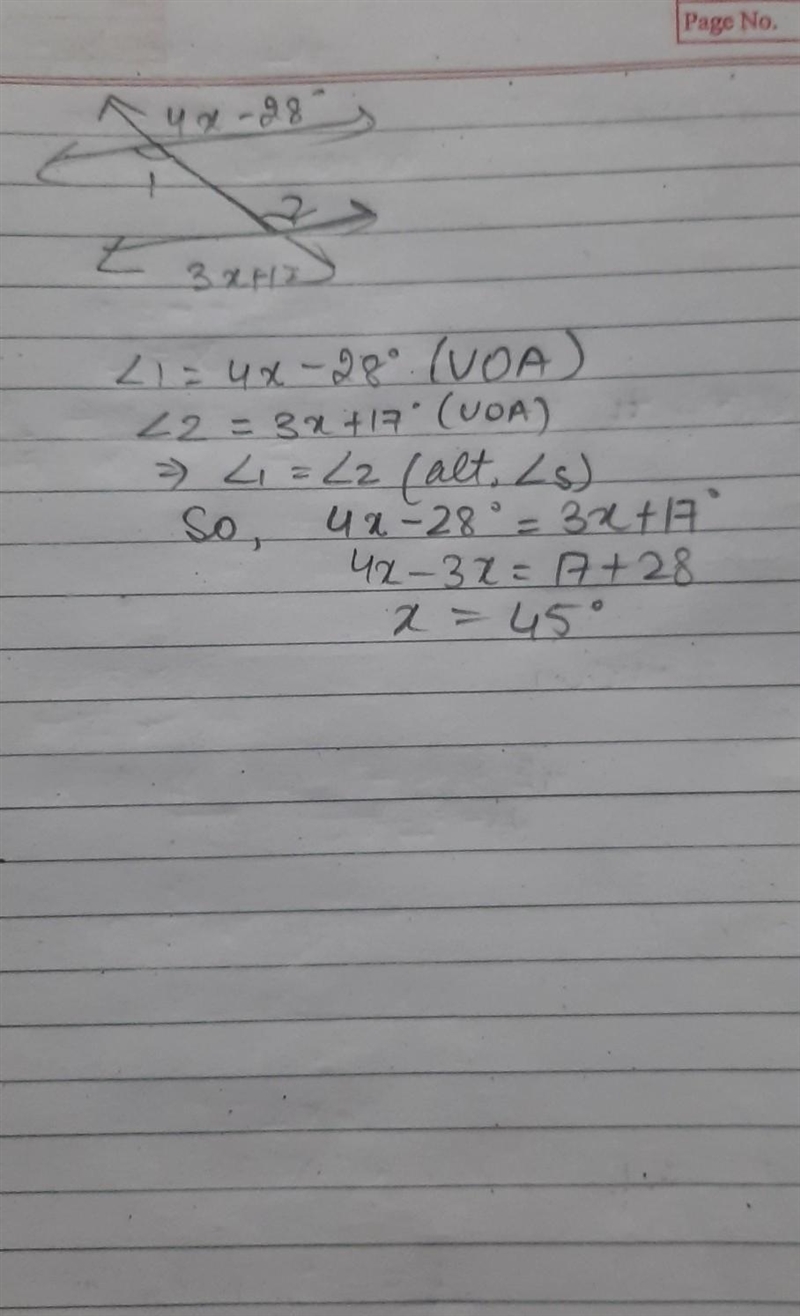 Find the value of x for which m ll n-example-1